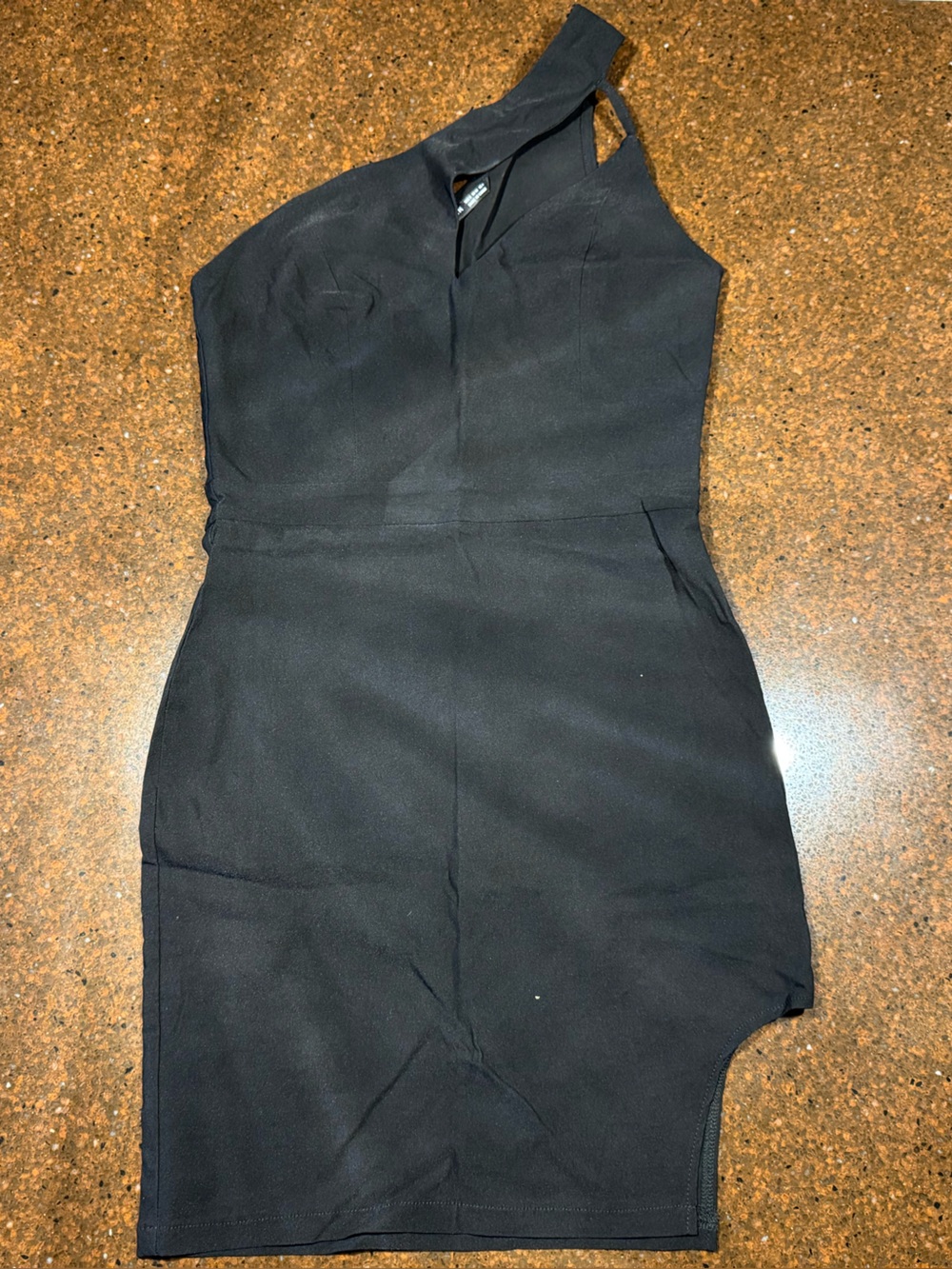 SHEIN Black One-Shoulder Bodycon Dress